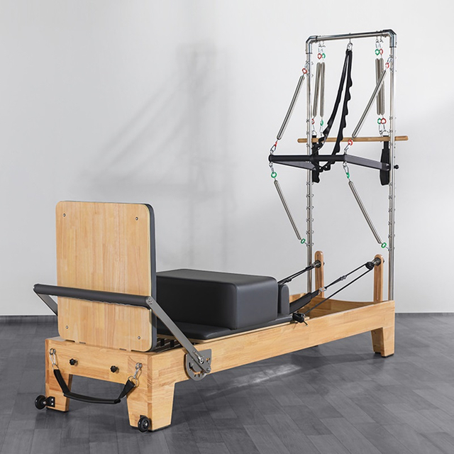 Oak Pilates Reformer with Half Tower