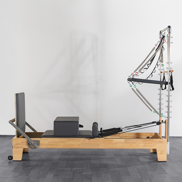Oak Pilates Reformer with Half Tower
