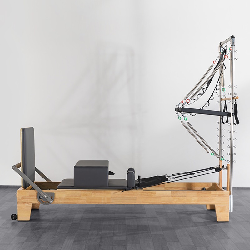 Oak Pilates Reformer with Half Tower