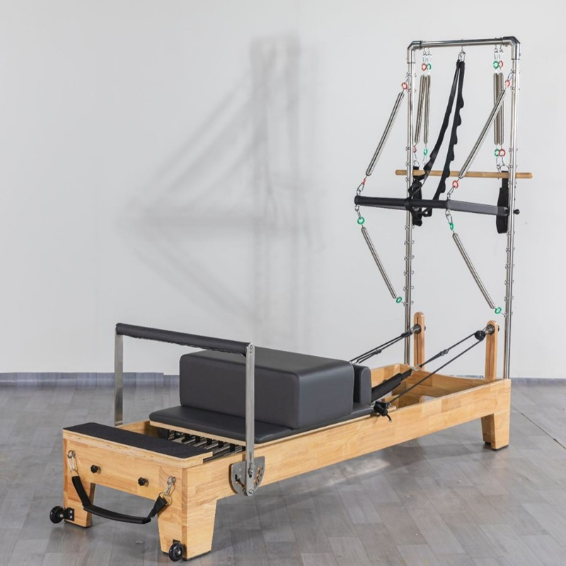 Oak Pilates Reformer with Half Tower