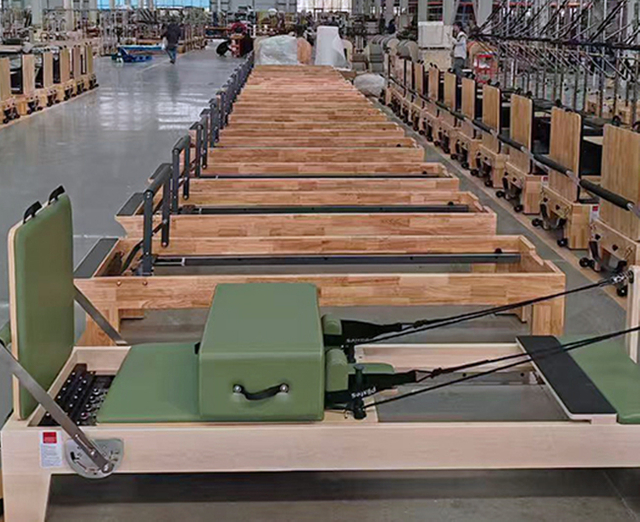 Pilates Reformer manufacturing process at Agbfitness
